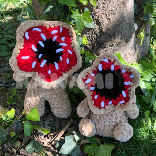 peluches crochet faite main bebe demogorgon - kawami vue double