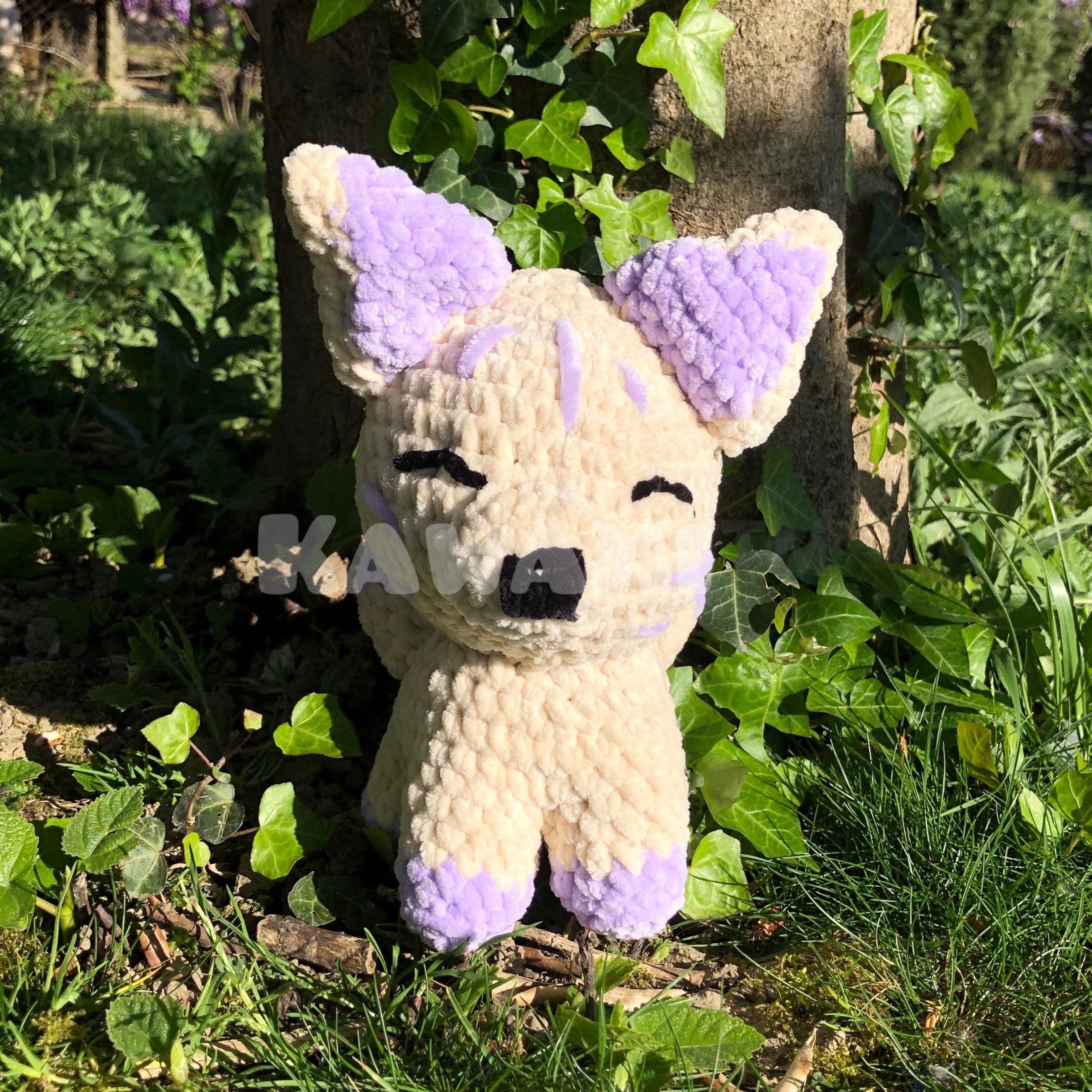 Peluche Kitsune Renard Japonais au crochet faite main - Kawami