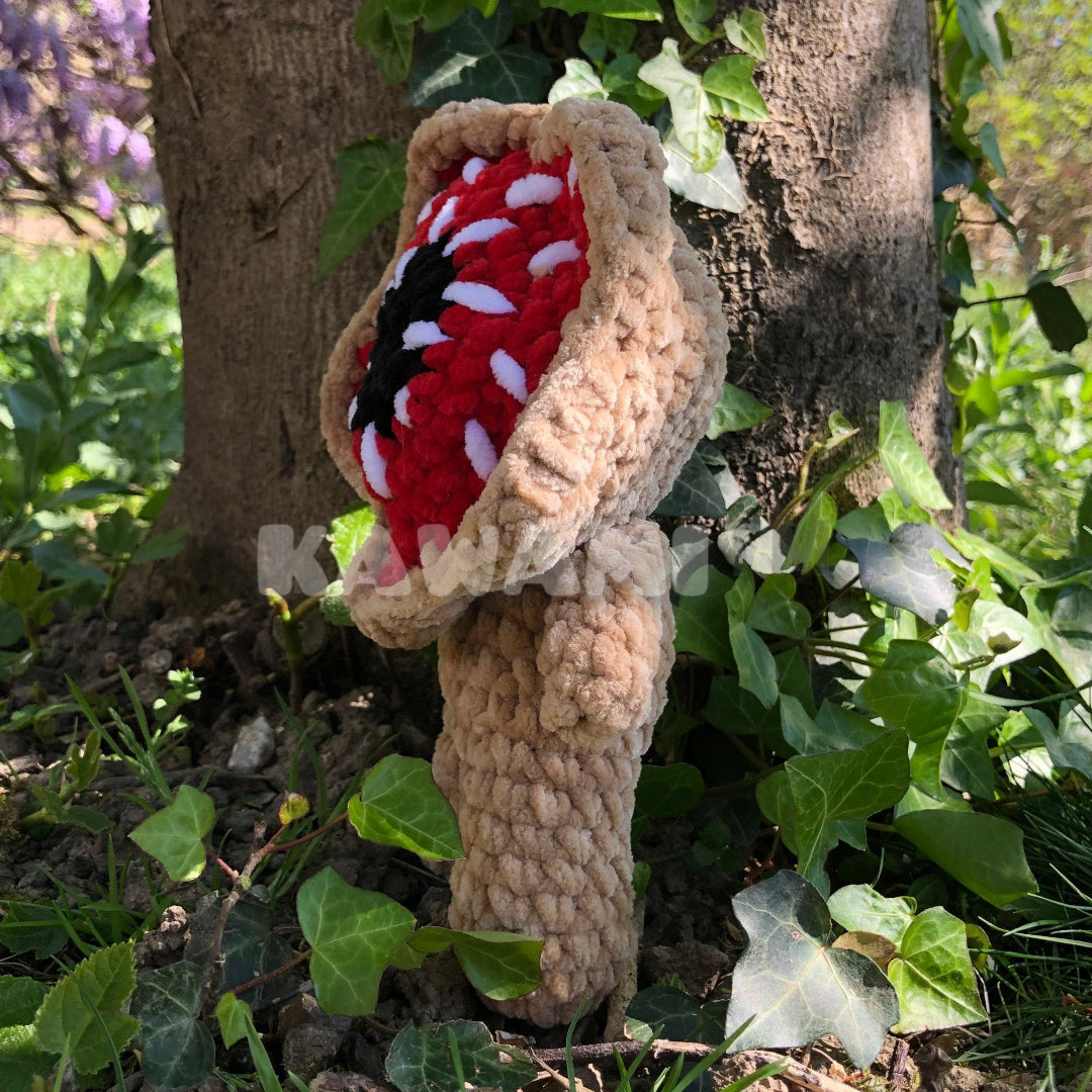 peluche crochet bebe demogorgon - kawami - vue profile gauche